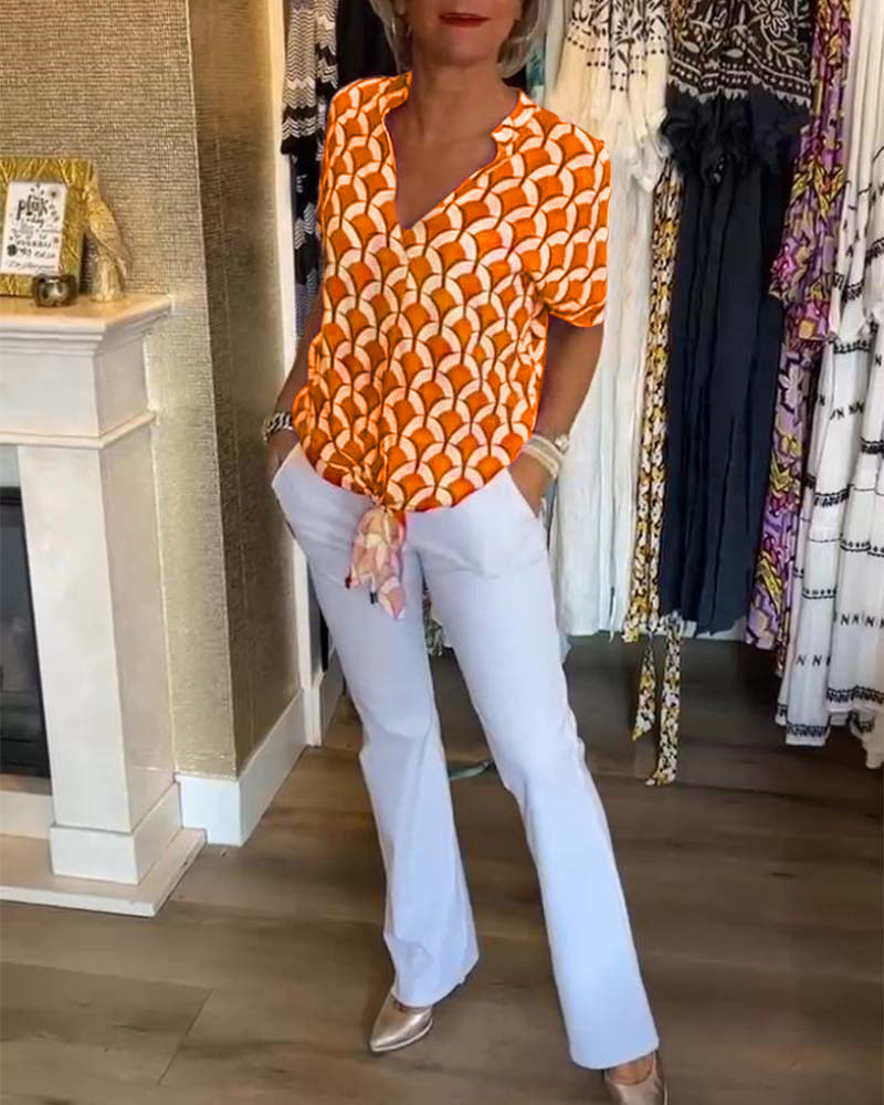 Loredana | Camiseta Estampada de Manga Corta, Casual y Fresca