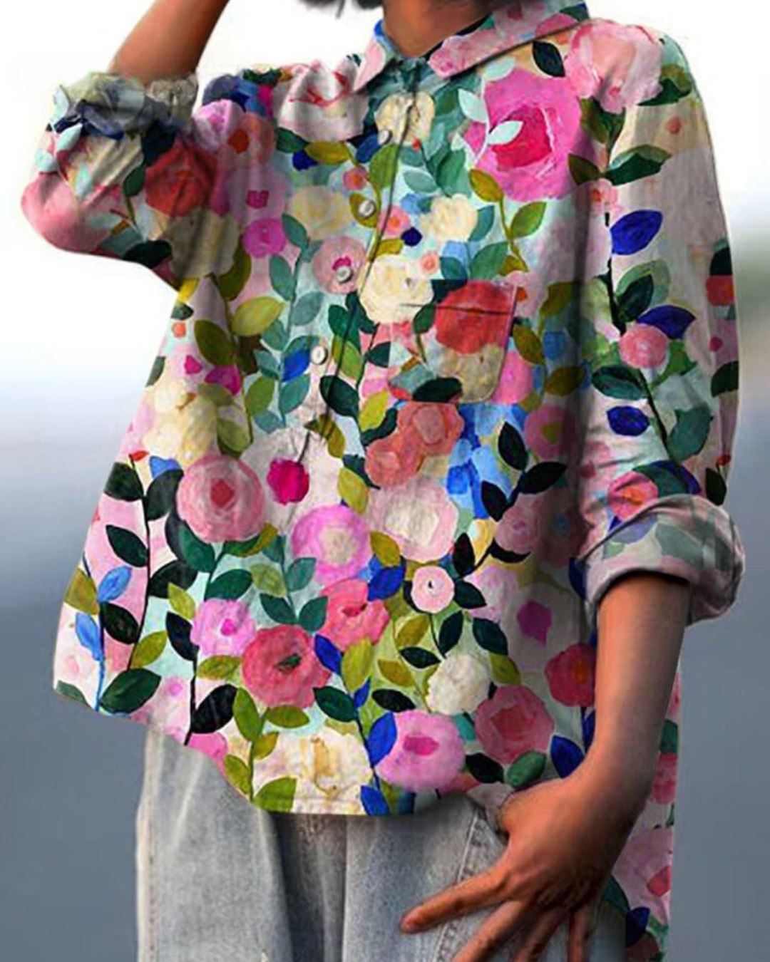 Lila | Blusa Fluida con Estampado Floral, Femenina