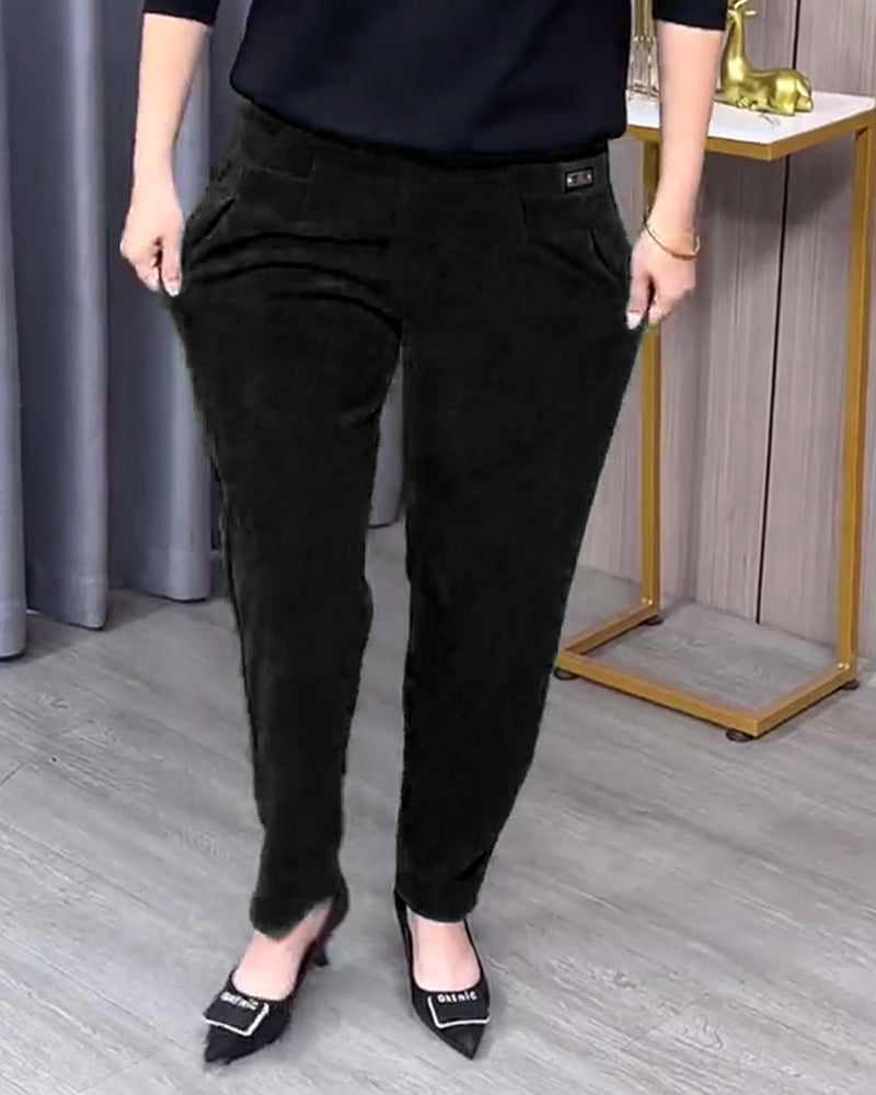 Anémone | Pantalón Skinny Elástico en Color Liso, Silueta Entallada