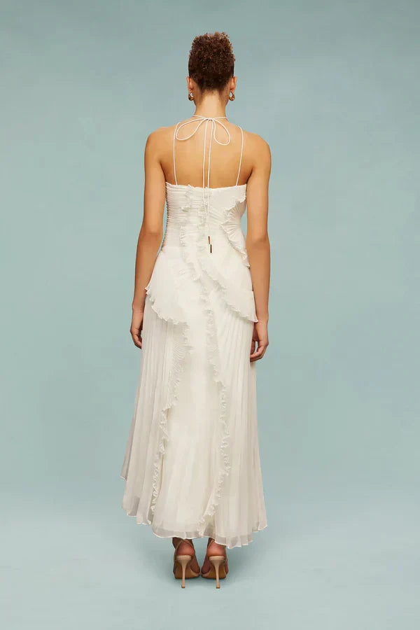 Liyana | Vestido con Volante en Espiral, Fluido y Femenino