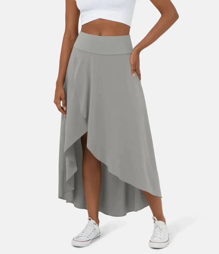 Amelie | Falda Midi Asimétrica de Tiro Alto, Elegante