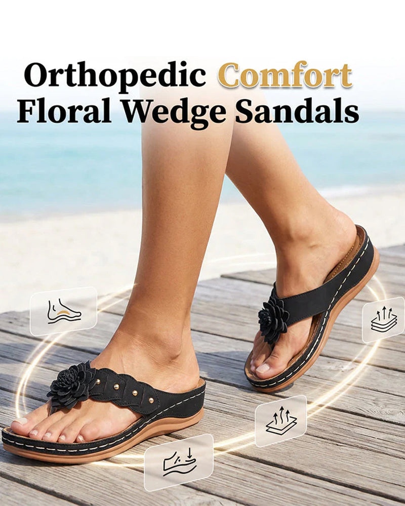 Sandalias con Flores y Plantilla Acolchada