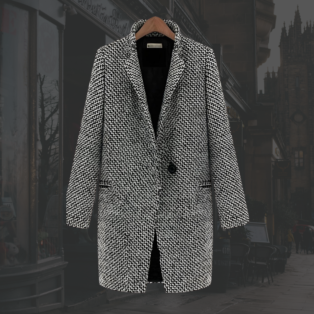 Iratxe | Abrigo Largo de Invierno con un Botón, Elegante