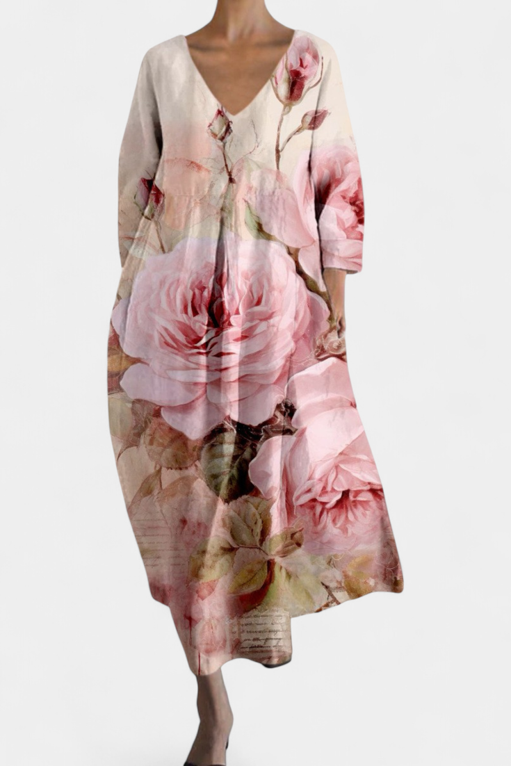 Isalinde | Vestido Cómodo con Escote en V, Favorecedor