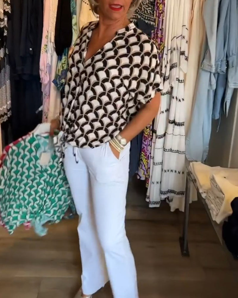 Loredana | Camiseta Estampada de Manga Corta, Casual y Fresca