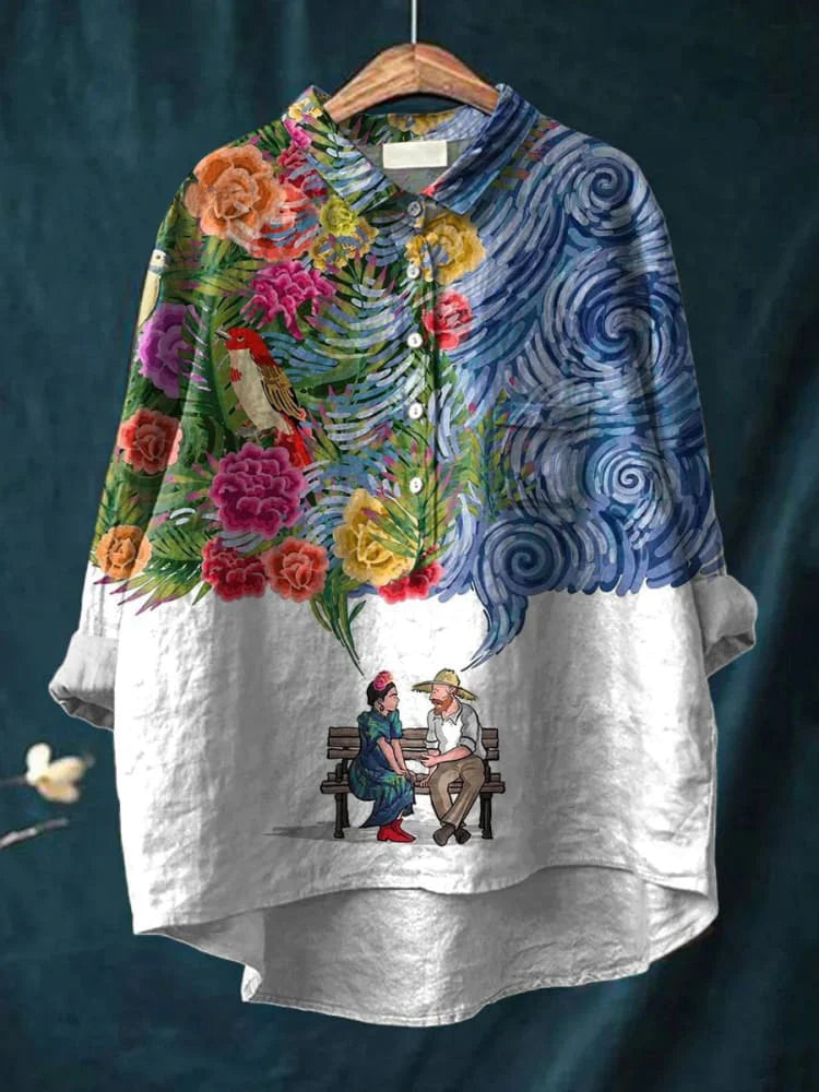 Vera | Camisa con Estampado Inspirado en Van Gogh, Artística