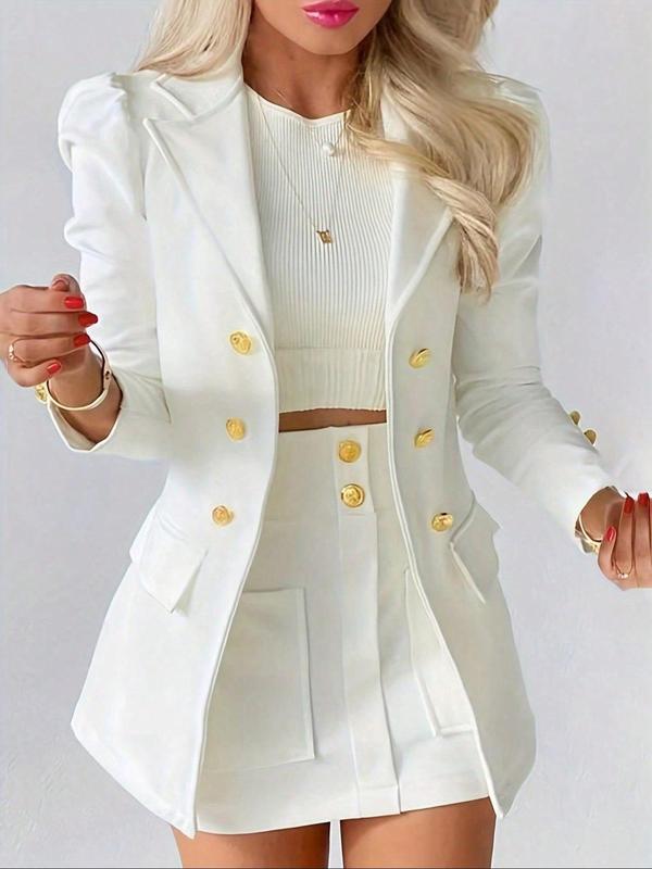 Ambra | Conjunto de Blazer y Falda de Dos Piezas, Sofisticado
