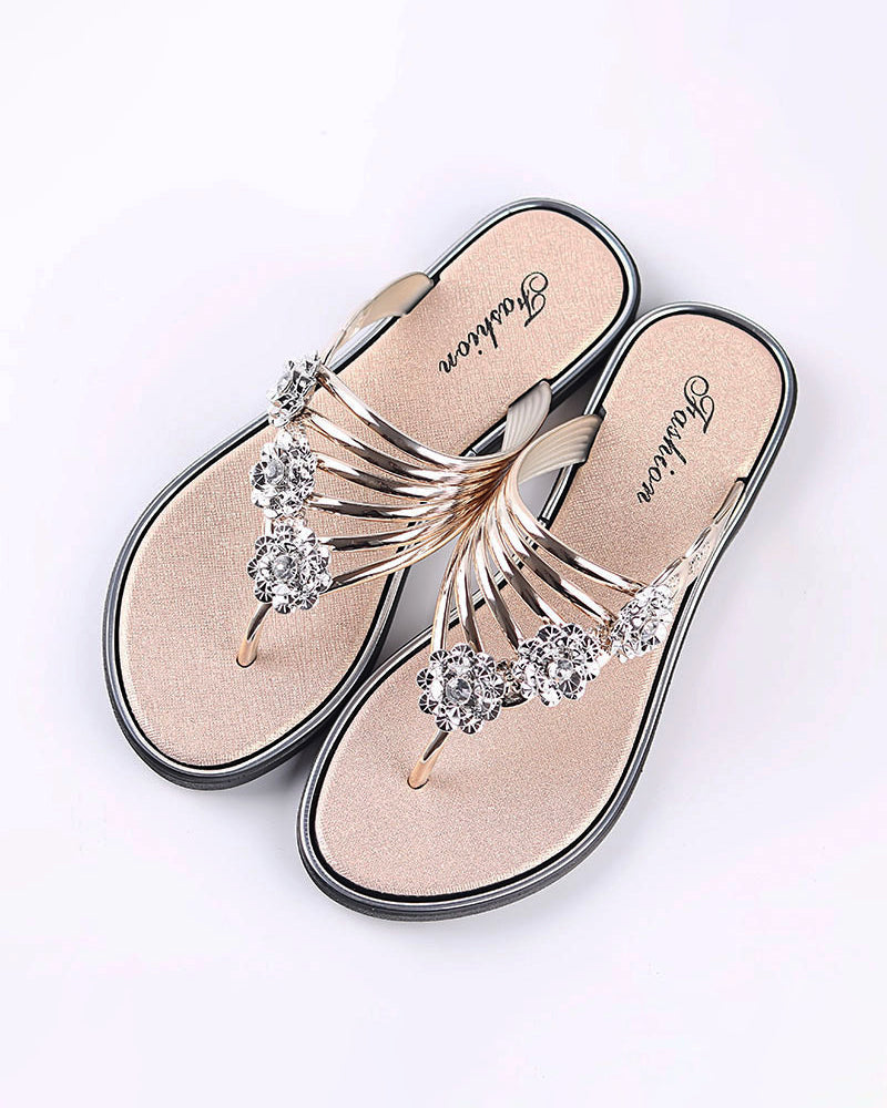Chanclas con Flores y Pedrería