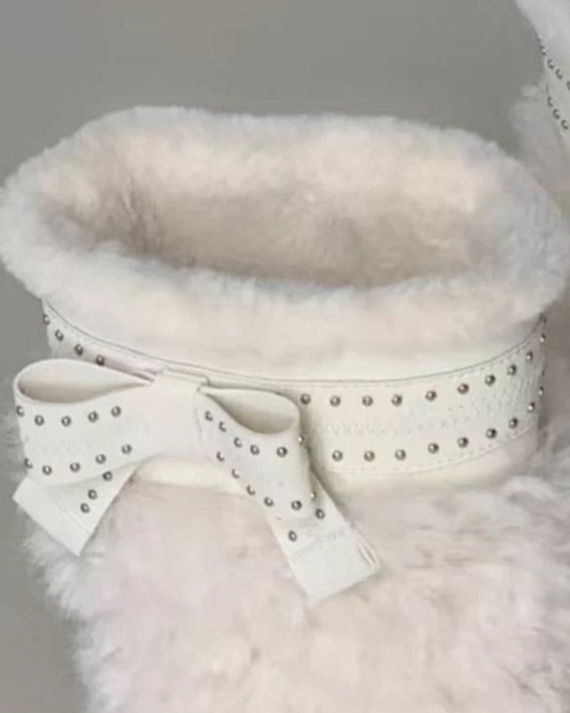 Botas de Nieve Planas con Forro de Pelo Sintético