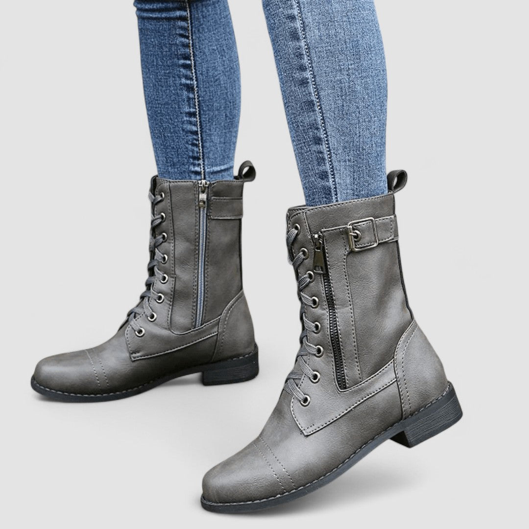 Viola | Botas Camperas Ortopédicas de Ante con Pespuntes, Cómodas