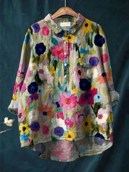Lila | Blusa Fluida con Estampado Floral, Femenina