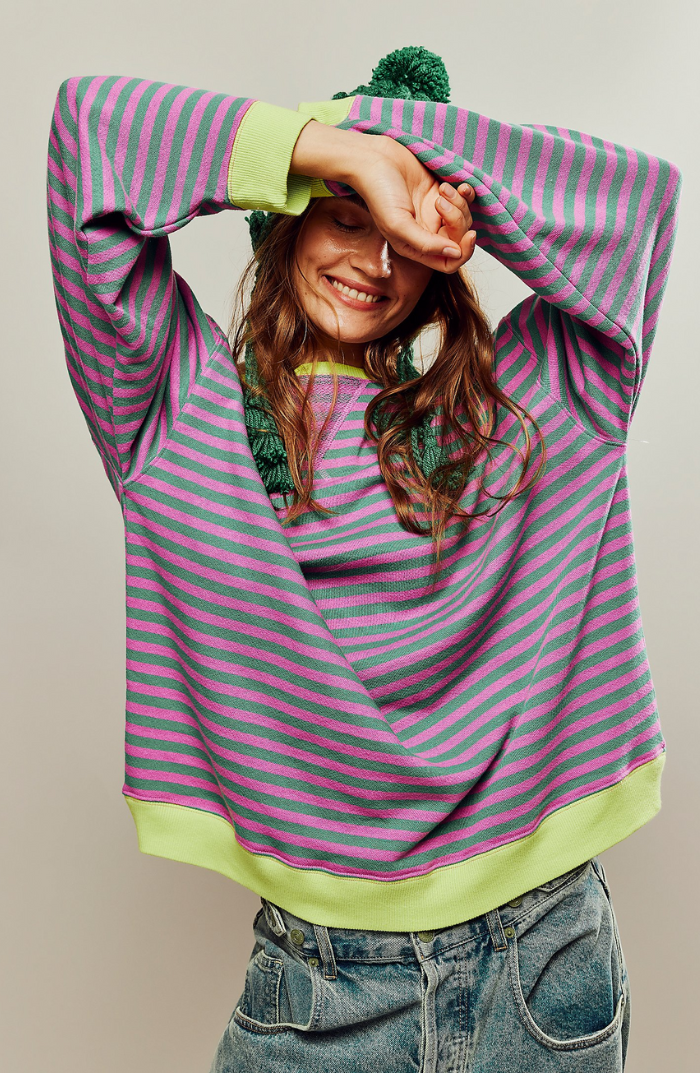 Ada | Sudadera Oversize de Rayas, Casual