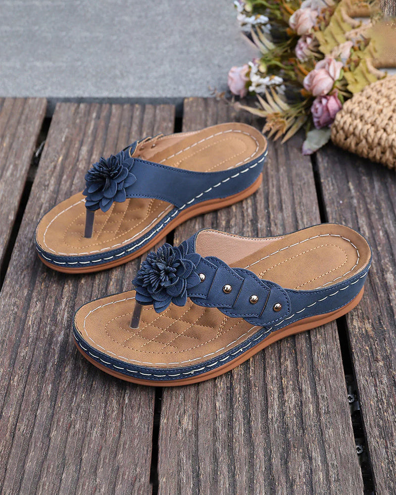 Sandalias con Flores y Plantilla Acolchada
