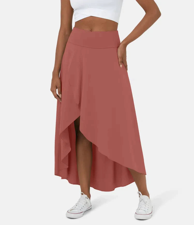 Amelie | Falda Midi Asimétrica de Tiro Alto, Elegante