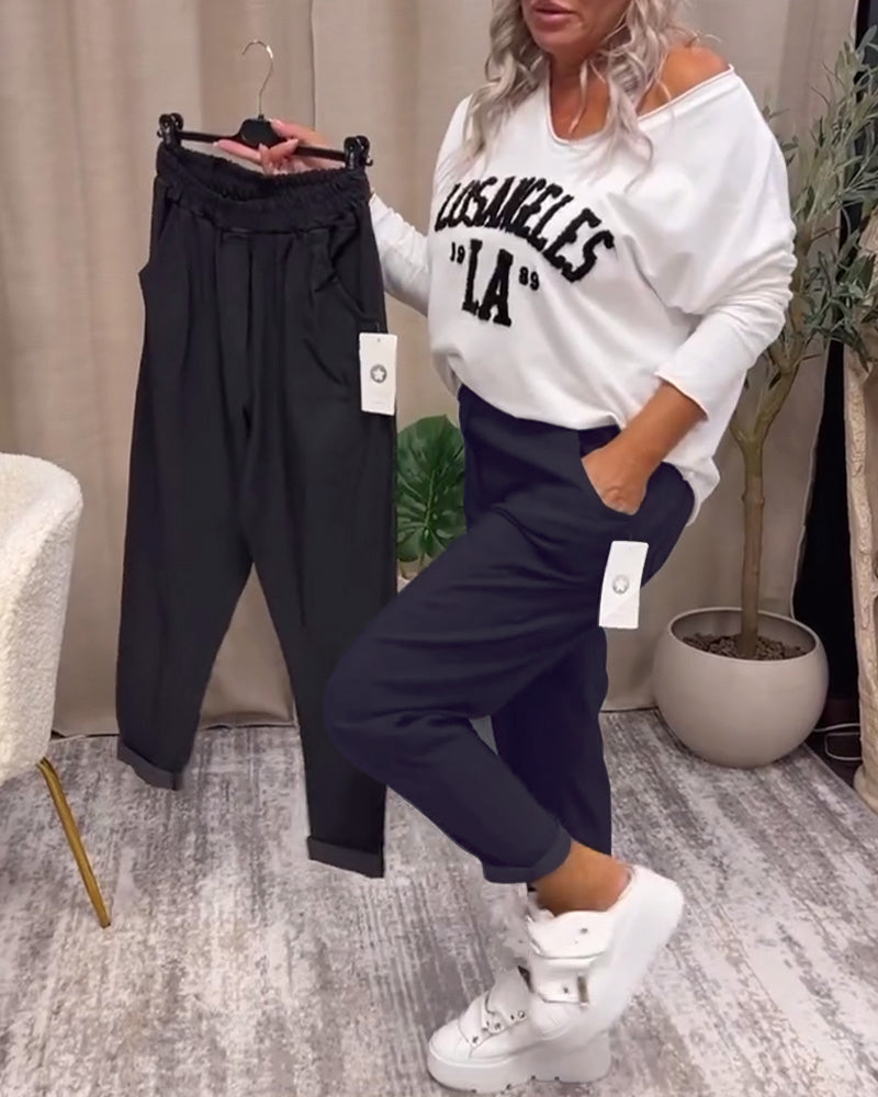 Diamante | Pantalón Casual Liso con Bolsillo, Básico Elegante