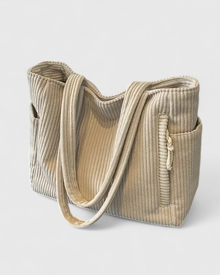 Lorena | Bolso con Textura Acanalada y Detalles de Cordón, Aire Sofisticado