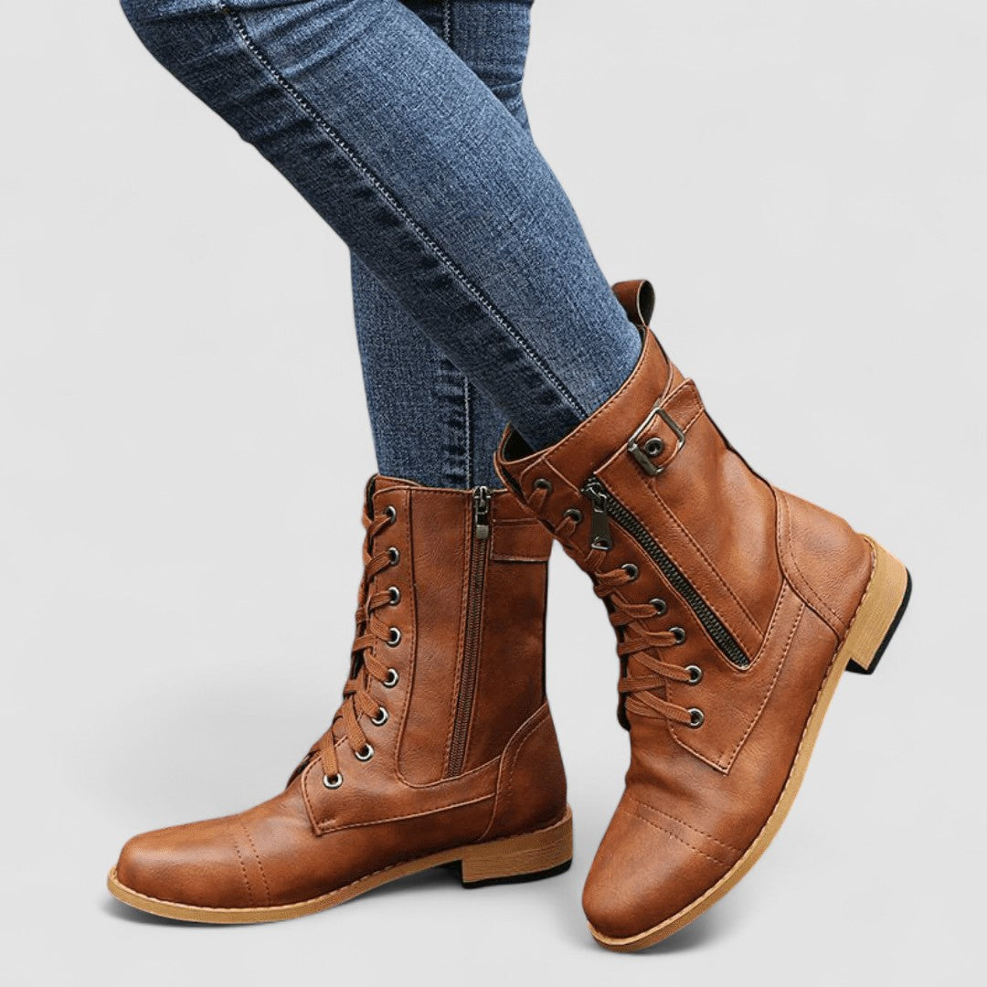 Viola | Botas Camperas Ortopédicas de Ante con Pespuntes, Cómodas