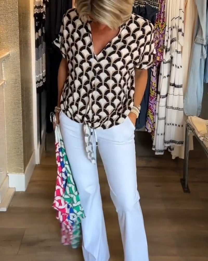 Loredana | Camiseta Estampada de Manga Corta, Casual y Fresca