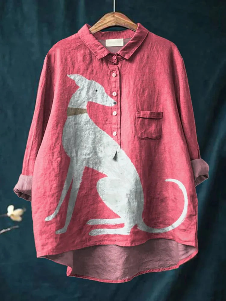 Daisy | Camisa Rosa con Estampado de Perros, Tierna