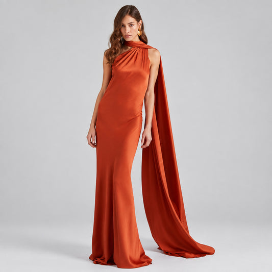 Isabella-Vestido Terracota