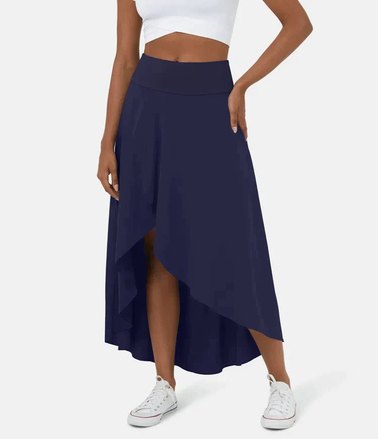 Amelie | Falda Midi Asimétrica de Tiro Alto, Elegante