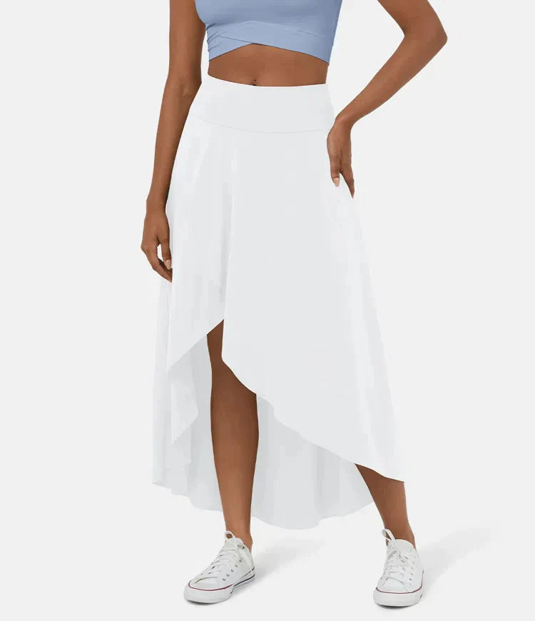 Amelie | Falda Midi Asimétrica de Tiro Alto, Elegante