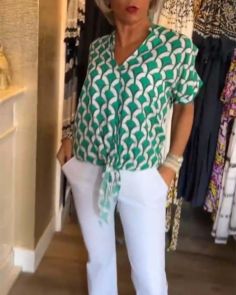 Loredana | Camiseta Estampada de Manga Corta, Casual y Fresca