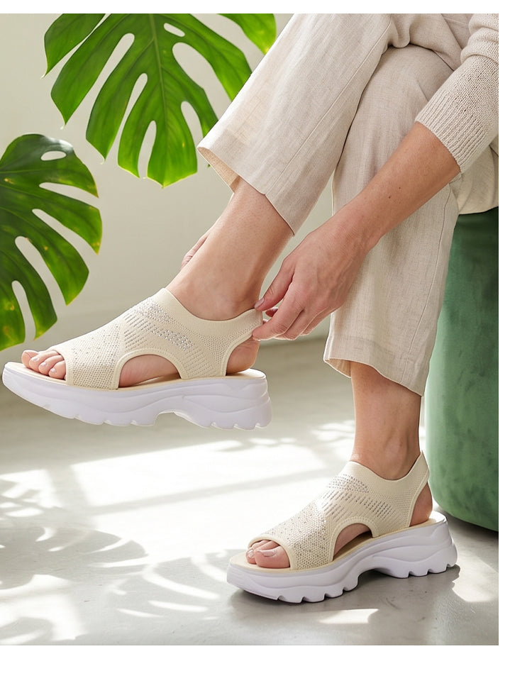 Sandalias de Plataforma con Rejilla Transpirable