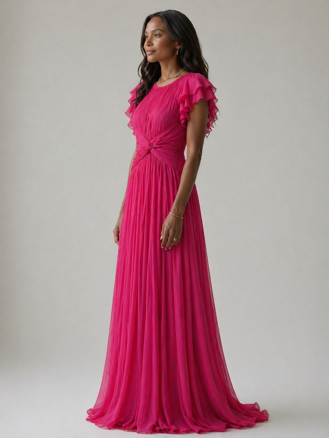 Rory | Vestido de Noche Plisado, Elegante y Estructurado