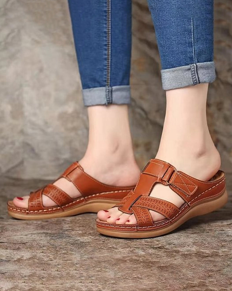 Sandalias de Mujer con Acabado Efecto Piel