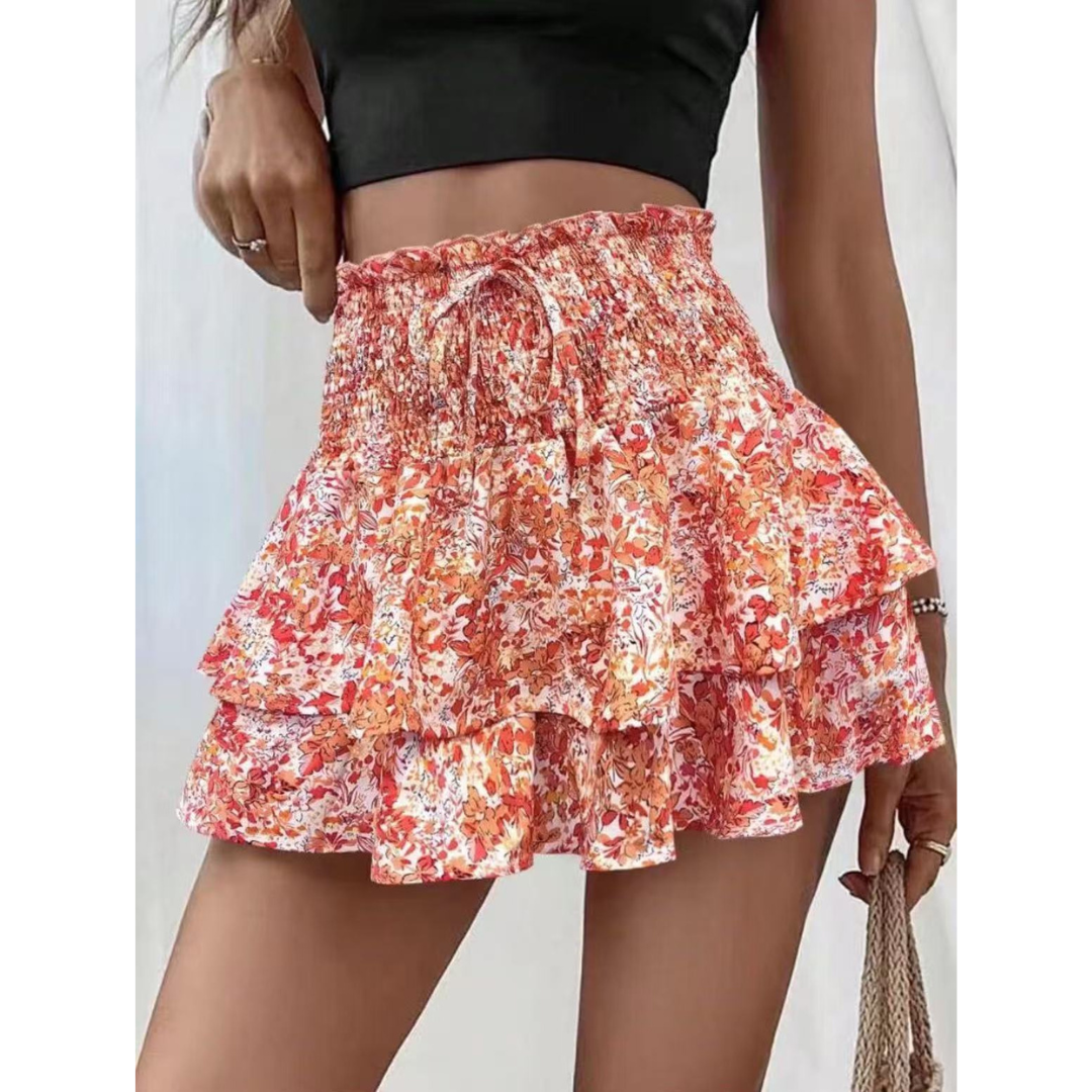 Lorenza | Falda Pantalón Ligera con Fruncido en Capas, Veraniega