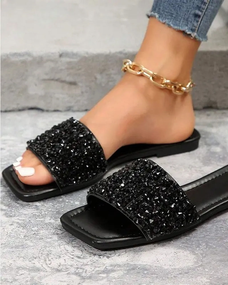 Sandalias Planas con Lentejuelas