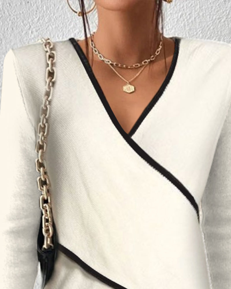 Esther | Jersey de Cuello en V, Elegante