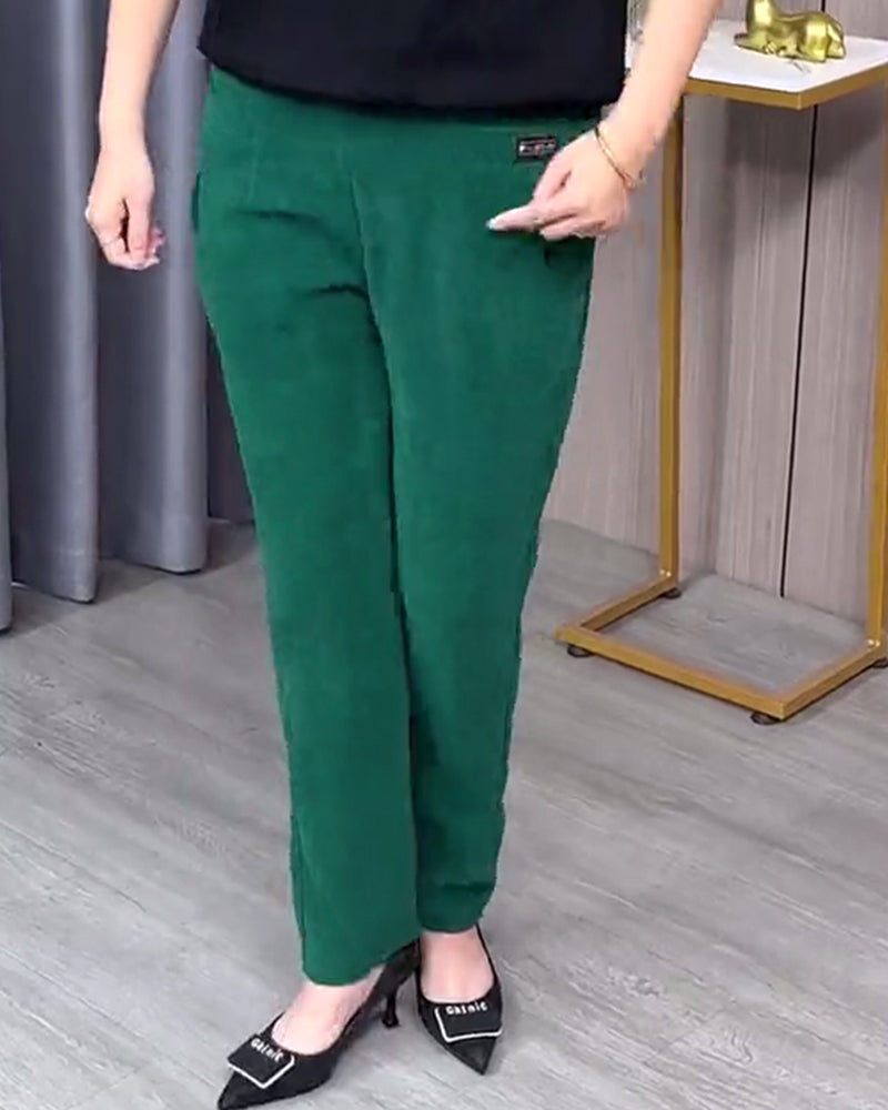 Anémone | Pantalón Skinny Elástico en Color Liso, Silueta Entallada