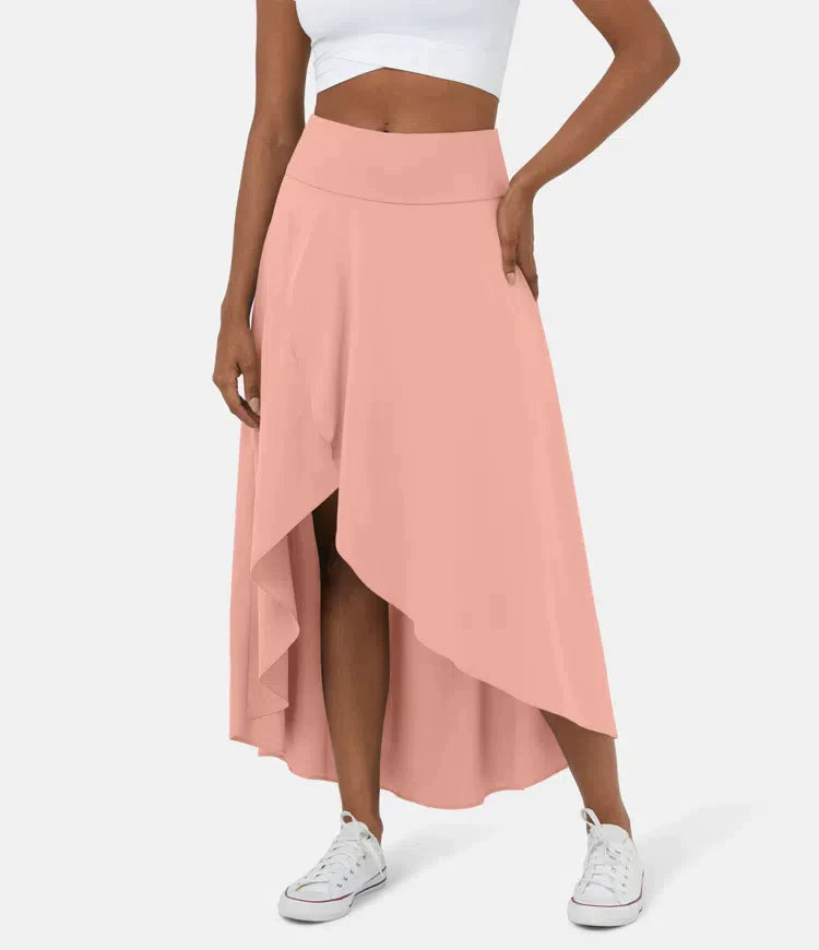 Amelie | Falda Midi Asimétrica de Tiro Alto, Elegante