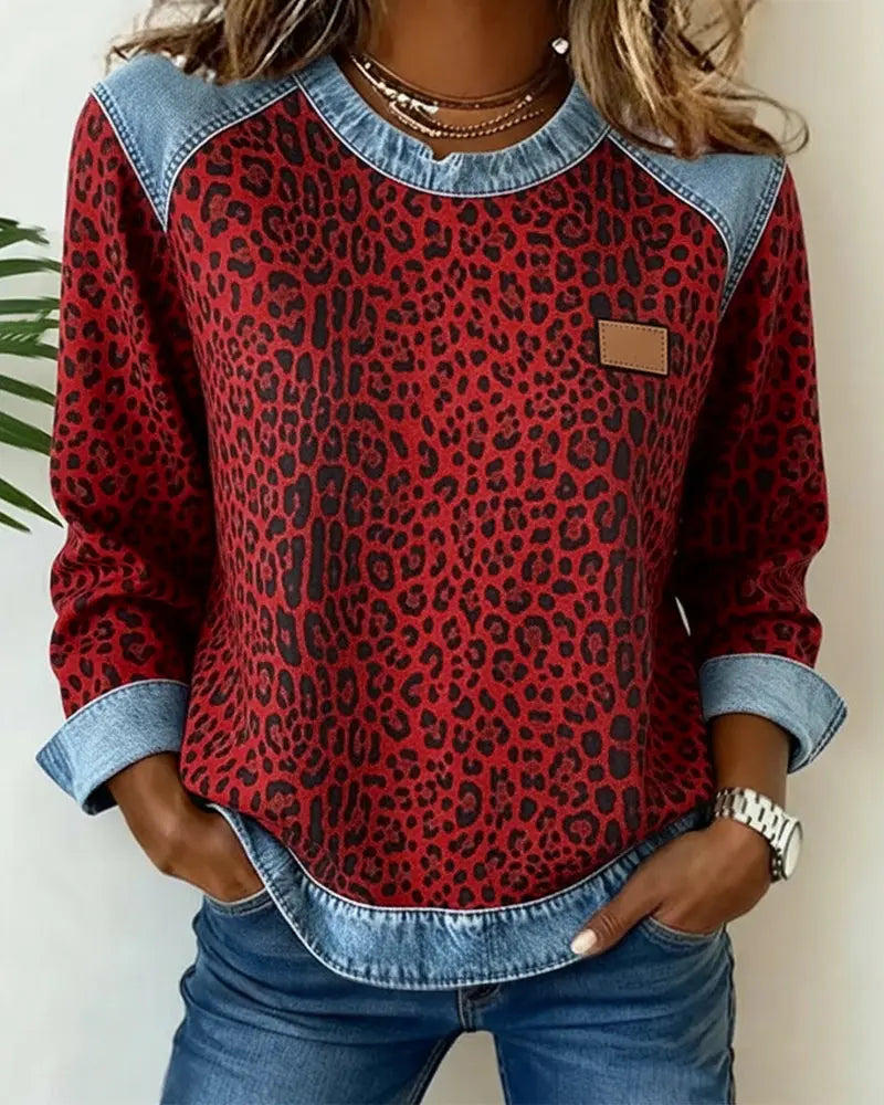 Elisabhet | Jersey Patchwork de Leopardo, Estilo con Carácter