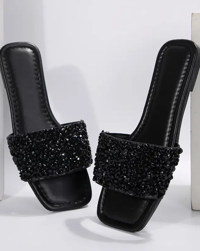 Sandalias Planas con Lentejuelas