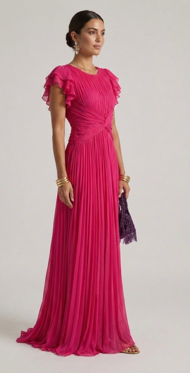 Rory | Vestido de Noche Plisado, Elegante y Estructurado