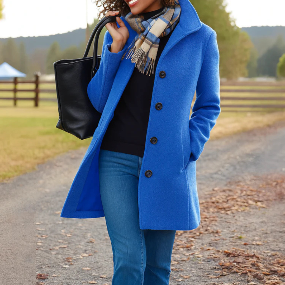 Apolline | Abrigo de Invierno Clásico con Tapeta de Botones, Elegante