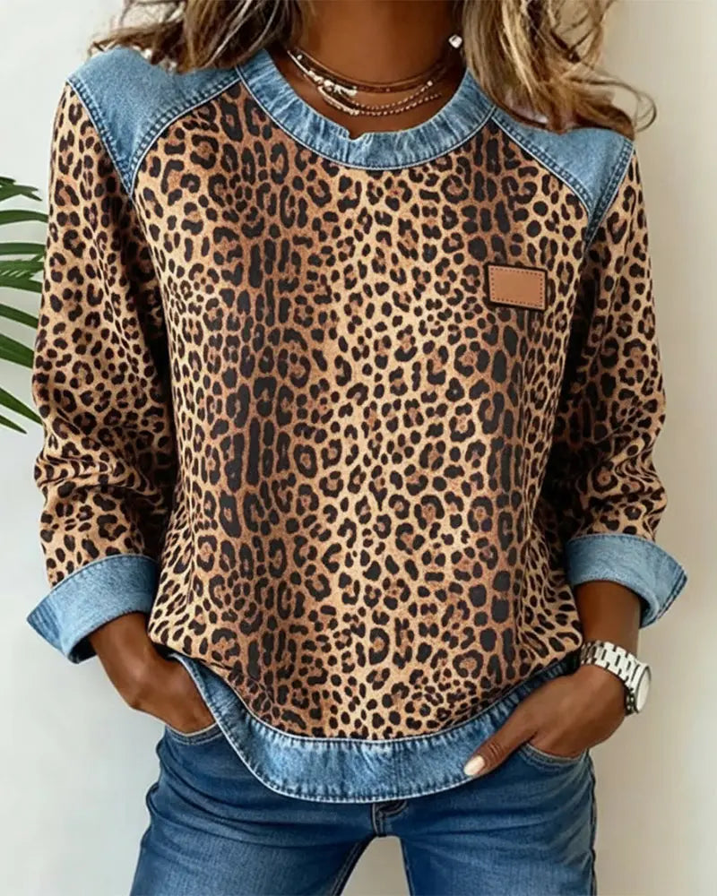 Elisabhet | Jersey Patchwork de Leopardo, Estilo con Carácter