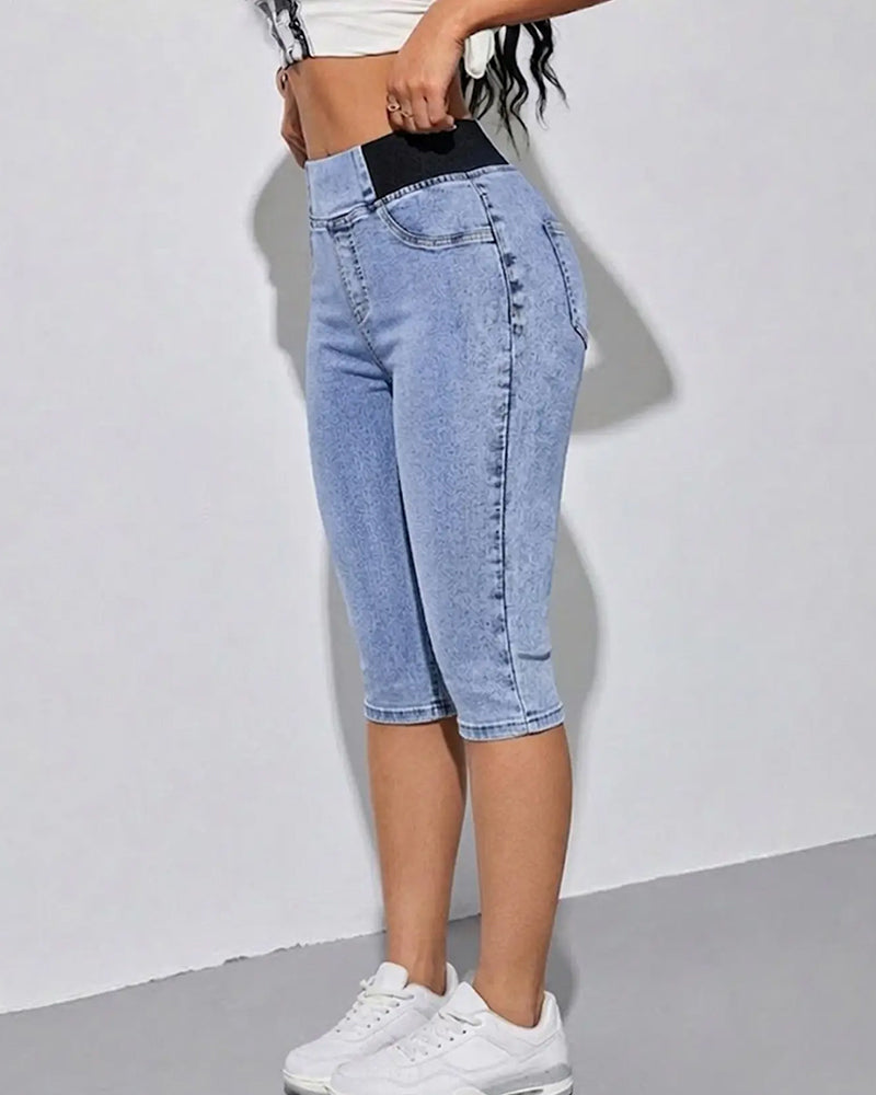 Vaquero Capri con Cintura Elástica
