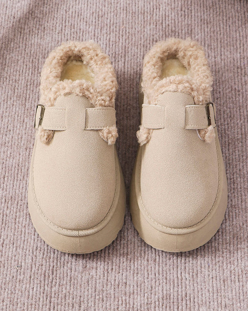 Zapatillas de Casa con Hebilla y Suela Gruesa