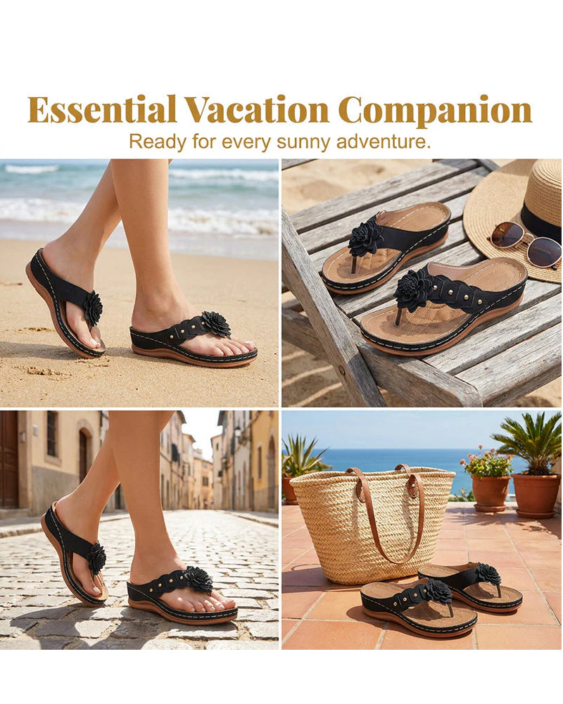 Sandalias con Flores y Plantilla Acolchada