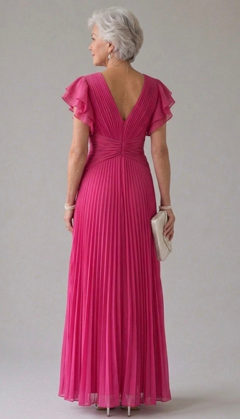 Rory | Vestido de Noche Plisado, Elegante y Estructurado