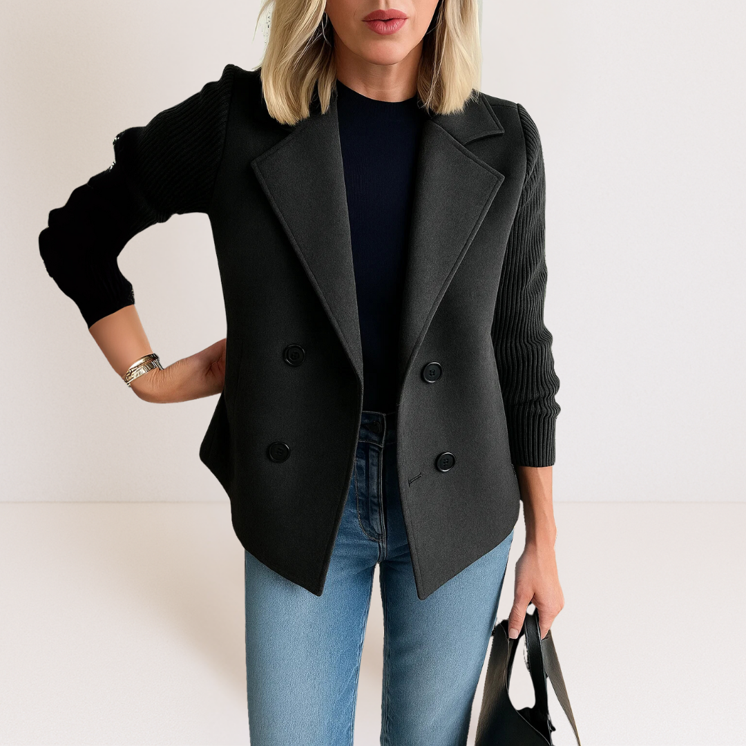 Romane | Abrigo Entallado con Mangas de Punto, Elegante