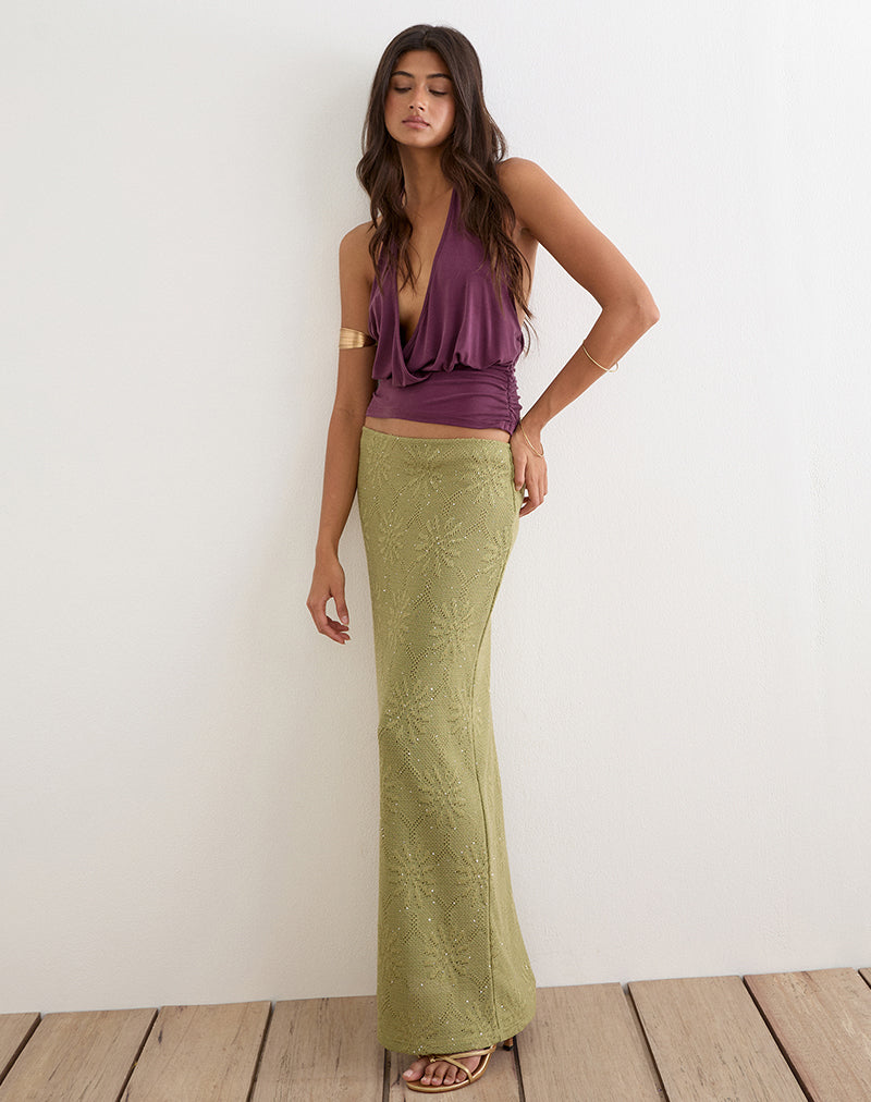 Adelina | Falda Maxi de Punto con Lentejuelas, Glamurosa