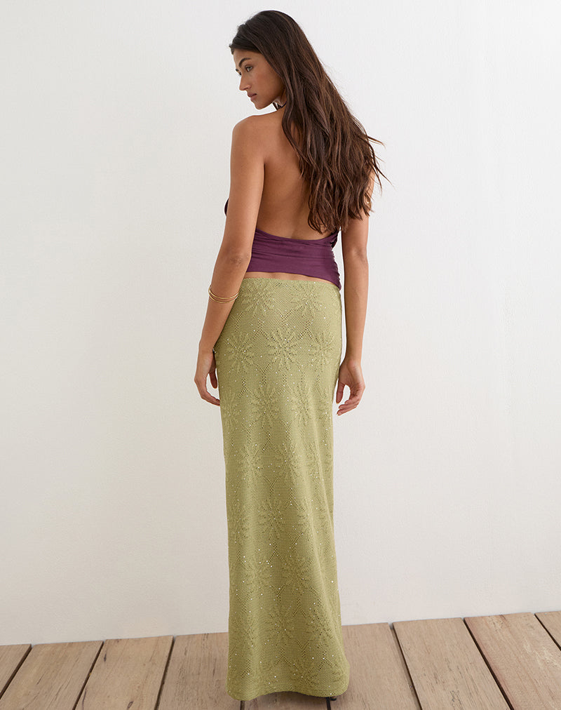 Adelina | Falda Maxi de Punto con Lentejuelas, Glamurosa