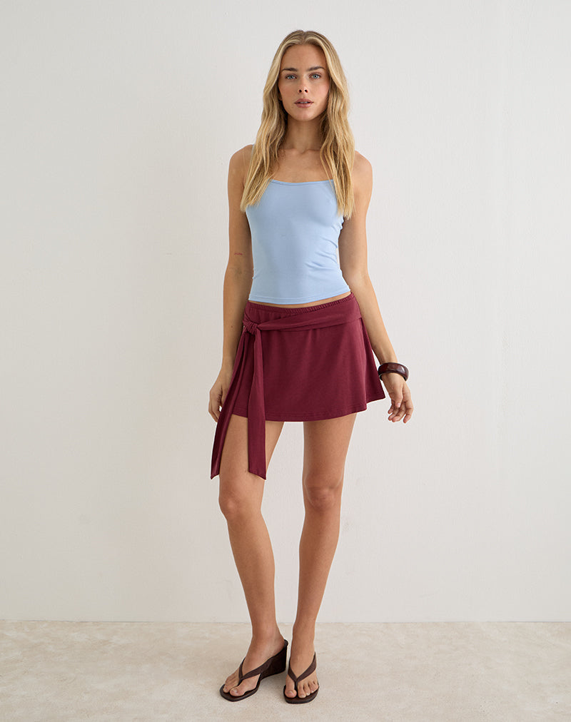 Grecia | Falda Mini de Cupro con Lazada Delantera, Elegante
