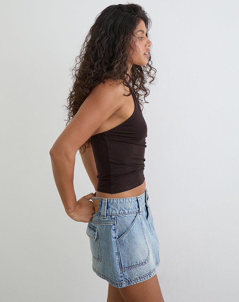 Luisa | Falda Mini Vaquera Cargo con Bolsillos Laterales, Urbana