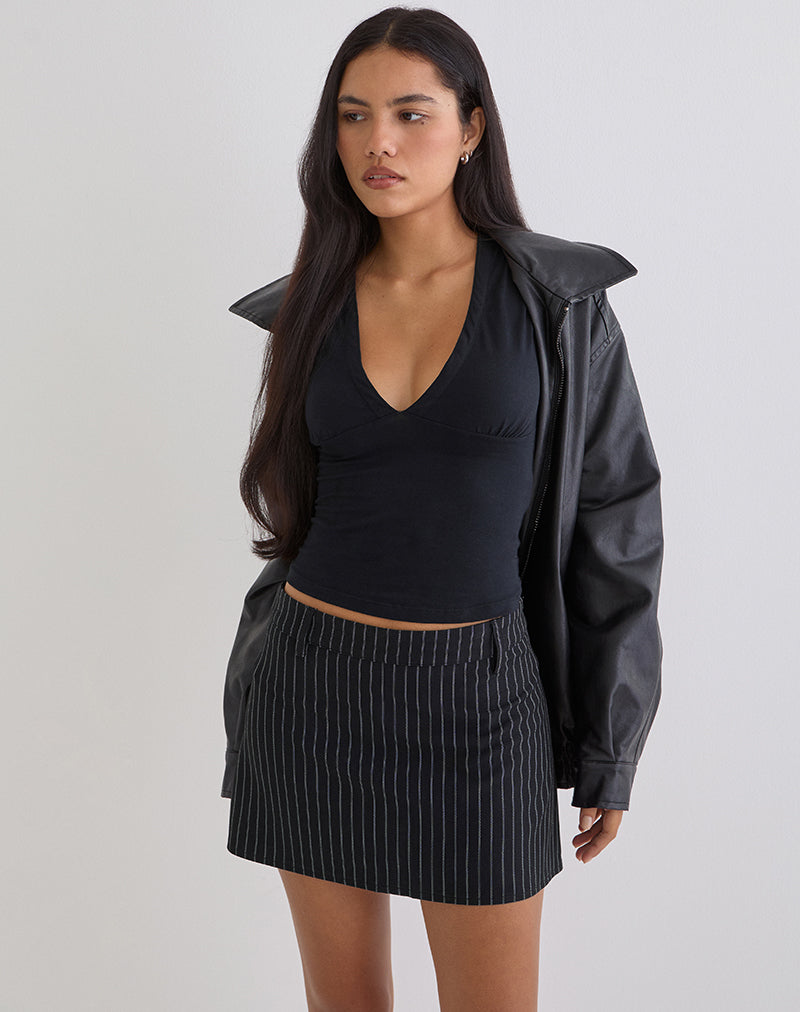 Fabiana | Falda Mini de Sastre con Raya Diplomática, Elegante